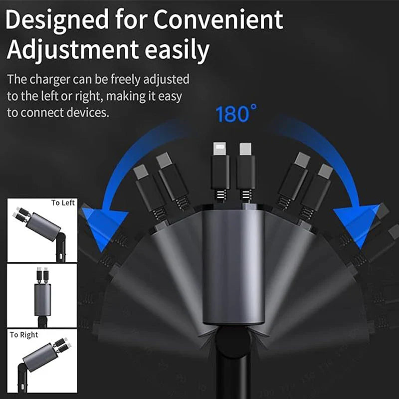 ChargeFlex Drive Pro: 4 in 1 Retractable Car Charger